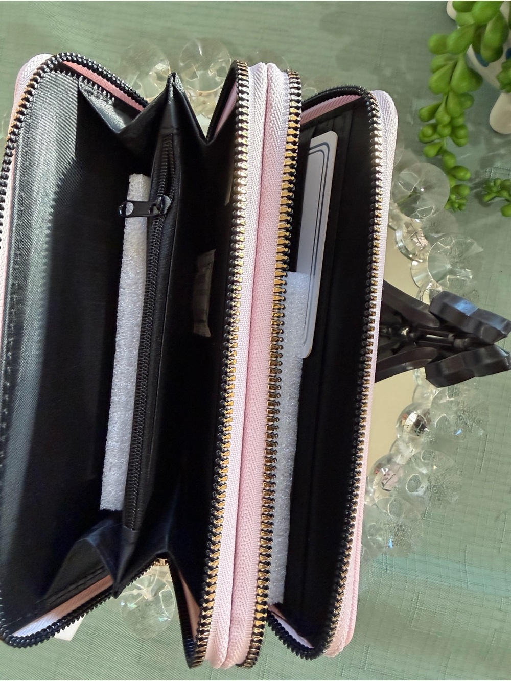 Rampage Light Pink Enamel Charm Zip Wallet
